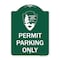 Signmission National Park Service-Permit Parking Only, Green & White Aluminum Sign, 18" x 24", GW-1824-23863 A-DES-GW-1824-23863 - alternate 1